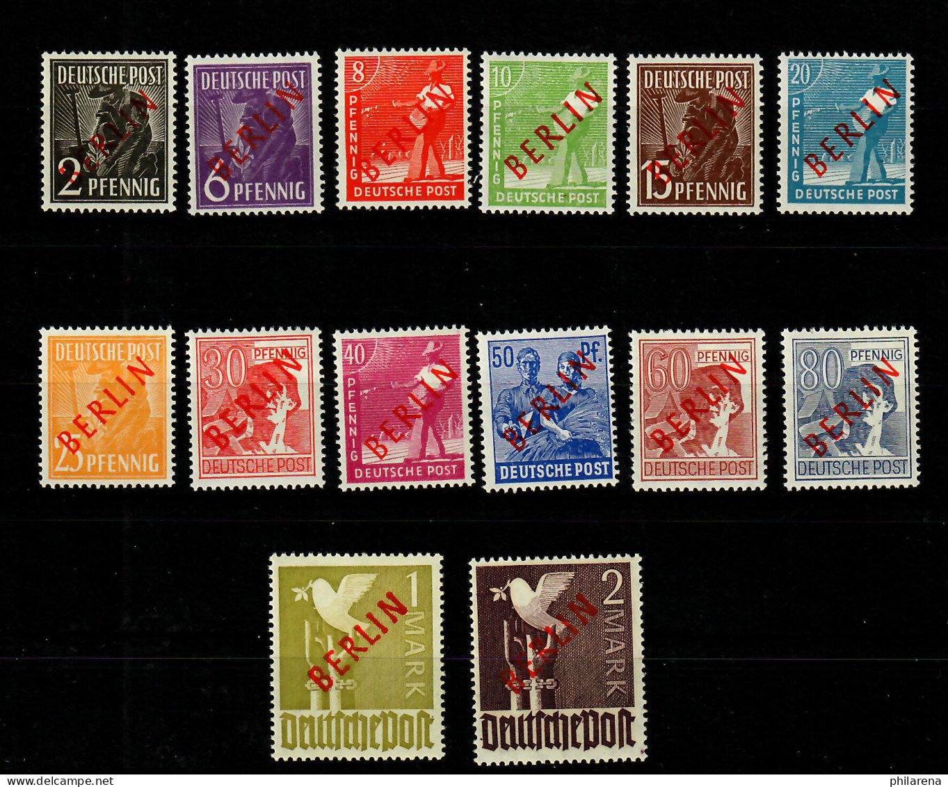 Berlin Rotaufdruck: MiNr. 21-34, Postfrisch, ** - Unused Stamps