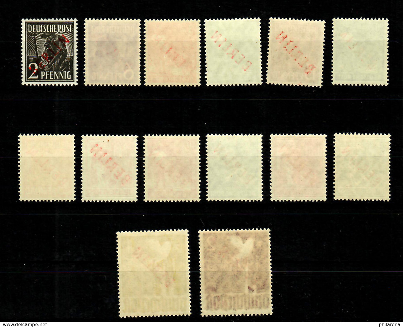 Berlin Rotaufdruck: MiNr. 21-34, Postfrisch, ** - Unused Stamps