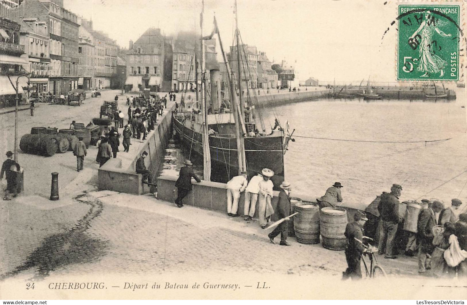 FRANCE - Cherbourg - Départ Du Bateau De Guernesey - L L - Bateau - Animé - Carte Postale Ancienne - Cherbourg