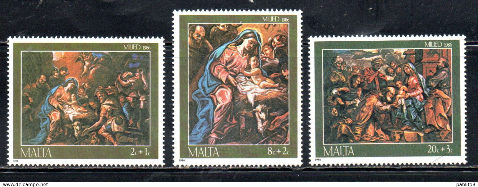 MALTA 1986 CHRISTMAS NATALE NOEL WEIHNACHTEN NAVIDAD COMPLETE SET SERIE COMPLETA MNH - Malte