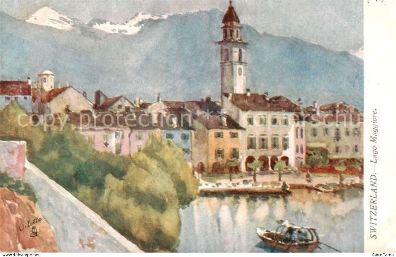 13831072 Locarno Lago Maggiore TI Ortsmotiv Aquarell  - Autres & Non Classés