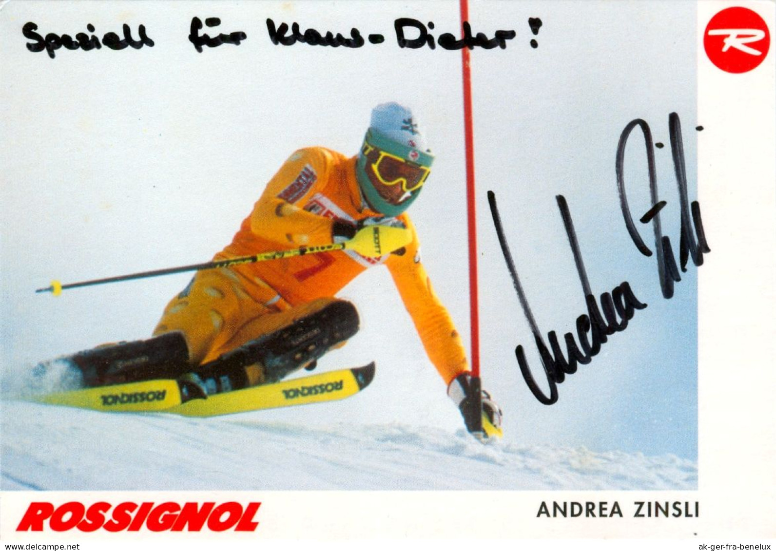 2) Autogramm AK Ski Alpin Andrea Zinsli Schweiz Chur Region Plessur Kanton Graubünden Madrisa Klosters Olympia Suisse - Autographes