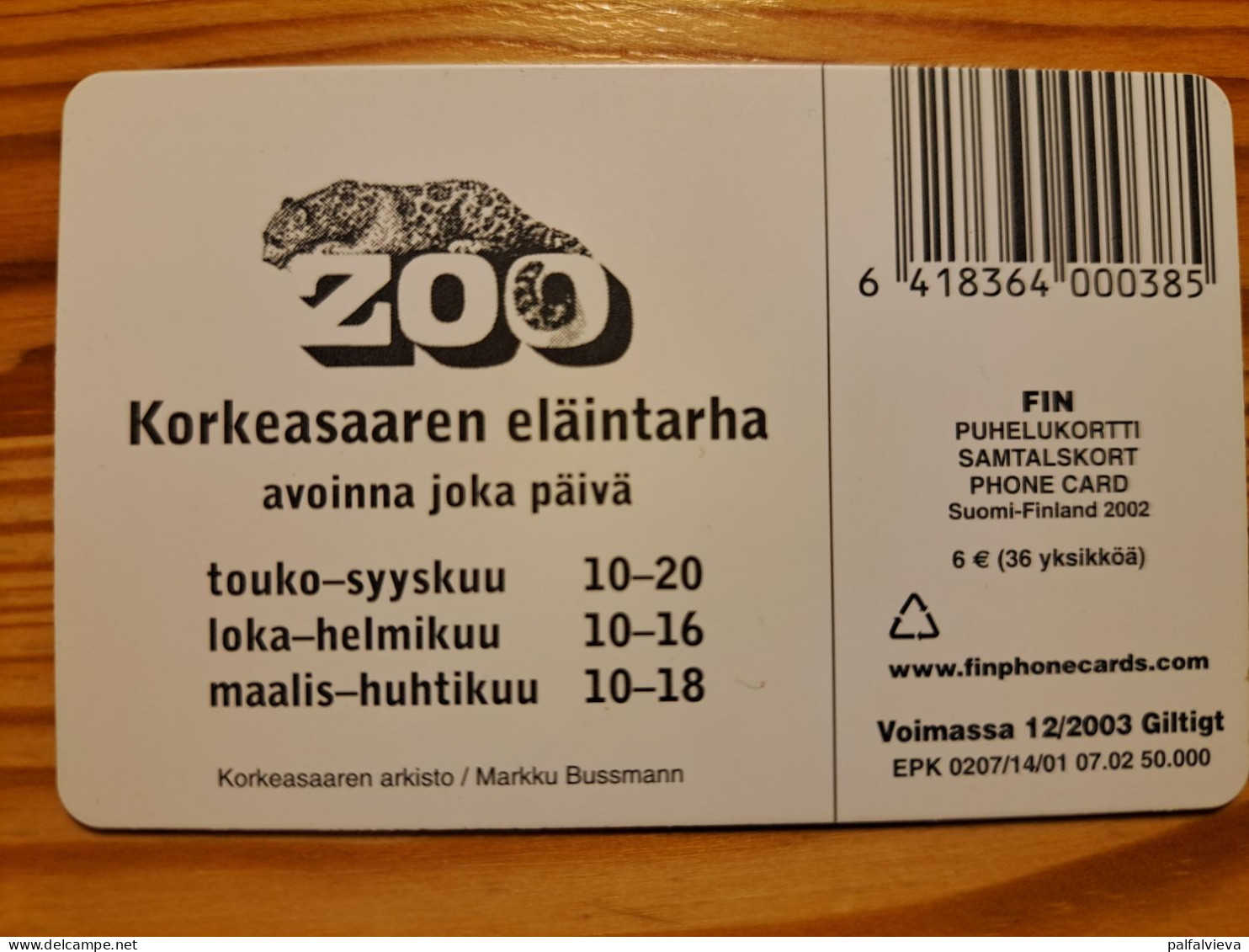 Phonecard Finland - Zoo, Bird, Parrot - Finlandia