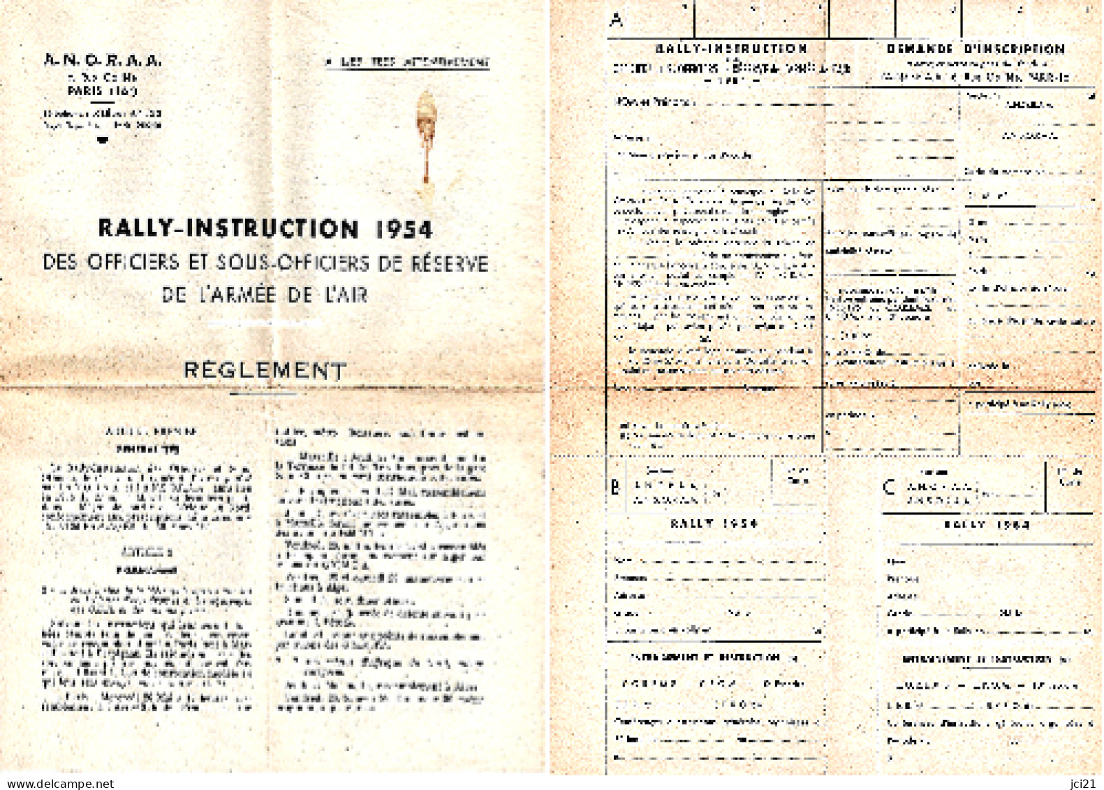 RALLY-INSTRUCTION 1954 Des Officiers Et Sous-Officiers De Réserve De L'Armée De L'Air- France Et Algérie_m127 - Aviación
