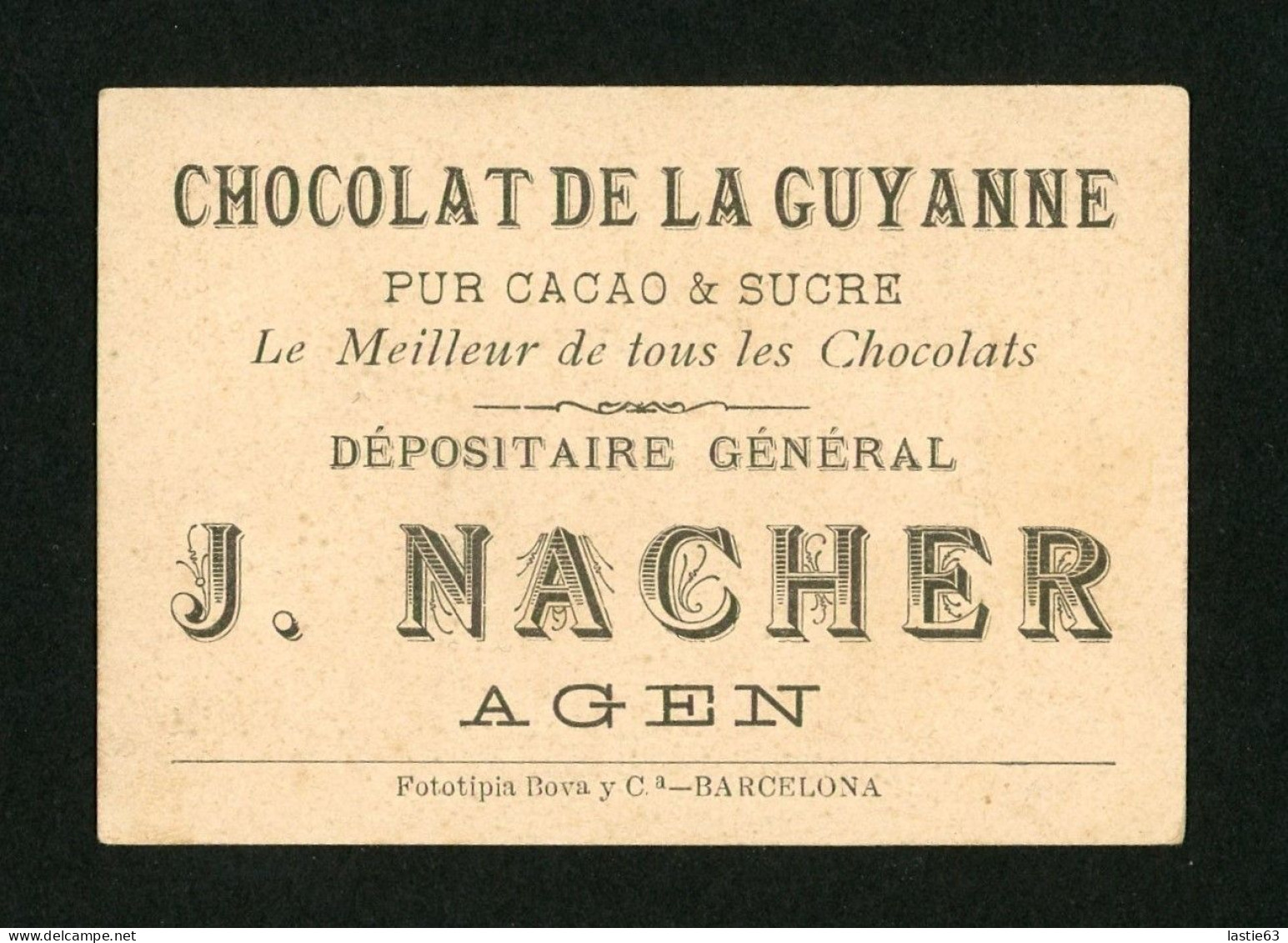 Photo Chromo  Otero    Chocolat De Guyanne J. Nacher à Agen  Fototipia Bova Y C Barcelona - Sin Clasificación