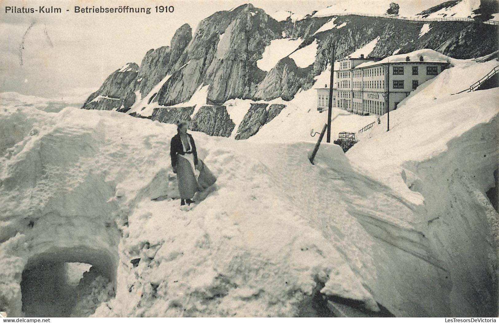 SUISSE - Pilatus Kulm - Betriebseröffnung 1910 - Animé - Carte Postale Ancienne - Andere & Zonder Classificatie