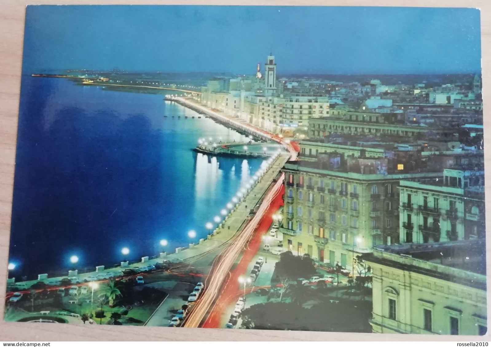 CARTOLINA ITALIA BARI LUNGOMARE NAZARIO SAURO NOTTURNO Italy Postcard ITALIEN Ansichtskarten - Bari