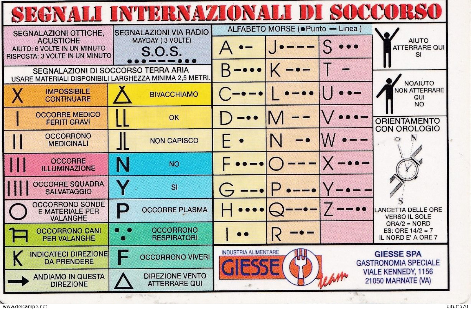 Calendarietto - GIESSE - Marnate - Varese - Anno 1999 - Formato Piccolo : 1991-00