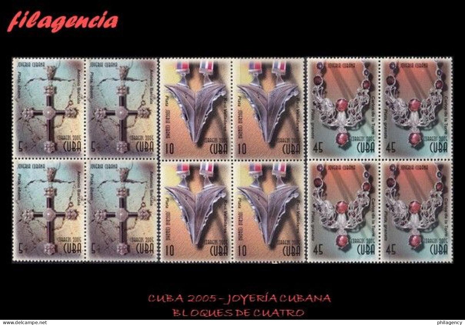 CUBA. BLOQUES DE CUATRO. 2005-34 JOYERÍA CUBANA - Unused Stamps