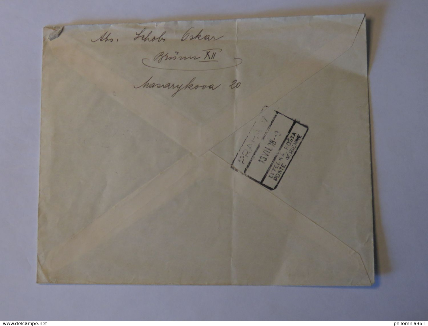 CZECHOSLOVAKIA  AIRMAIL COVER  1938 - Other & Unclassified