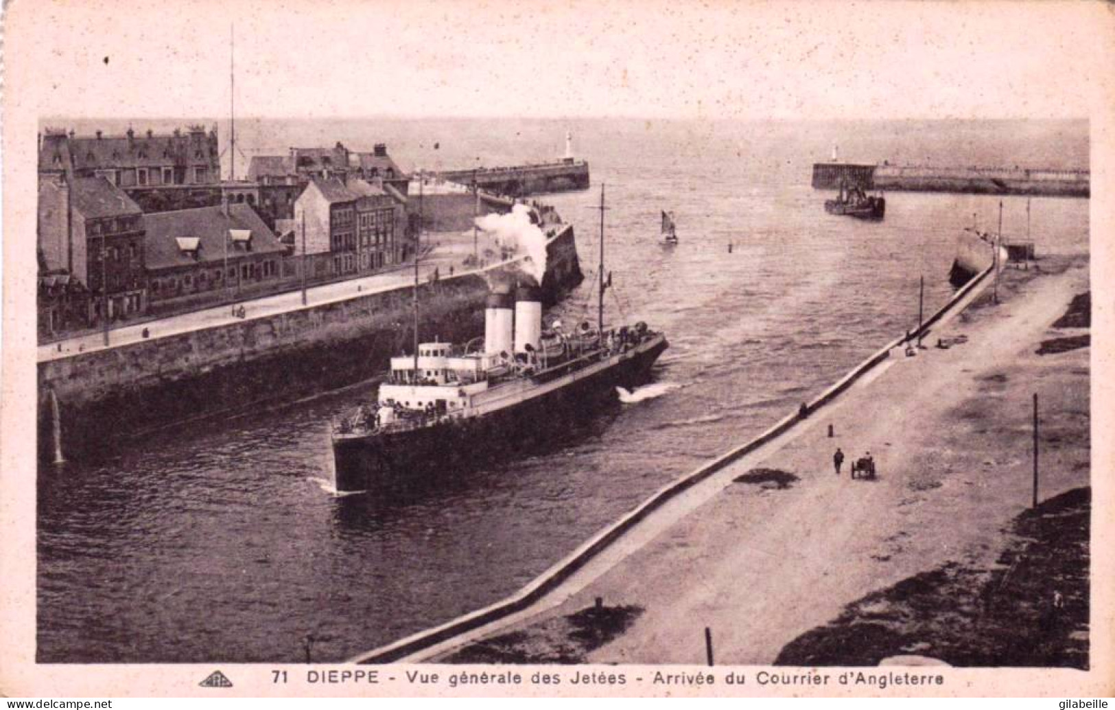 76 - Seine Maritime -  DIEPPE - Vue Generale Des Jetées - Arrivée Du Courrier D'Angleterre - Dieppe