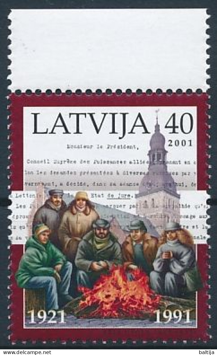 Mi 538 ** MNH / The Barricades, Latvian Regained Independence 10th Anniversary, Riga - Lettonia