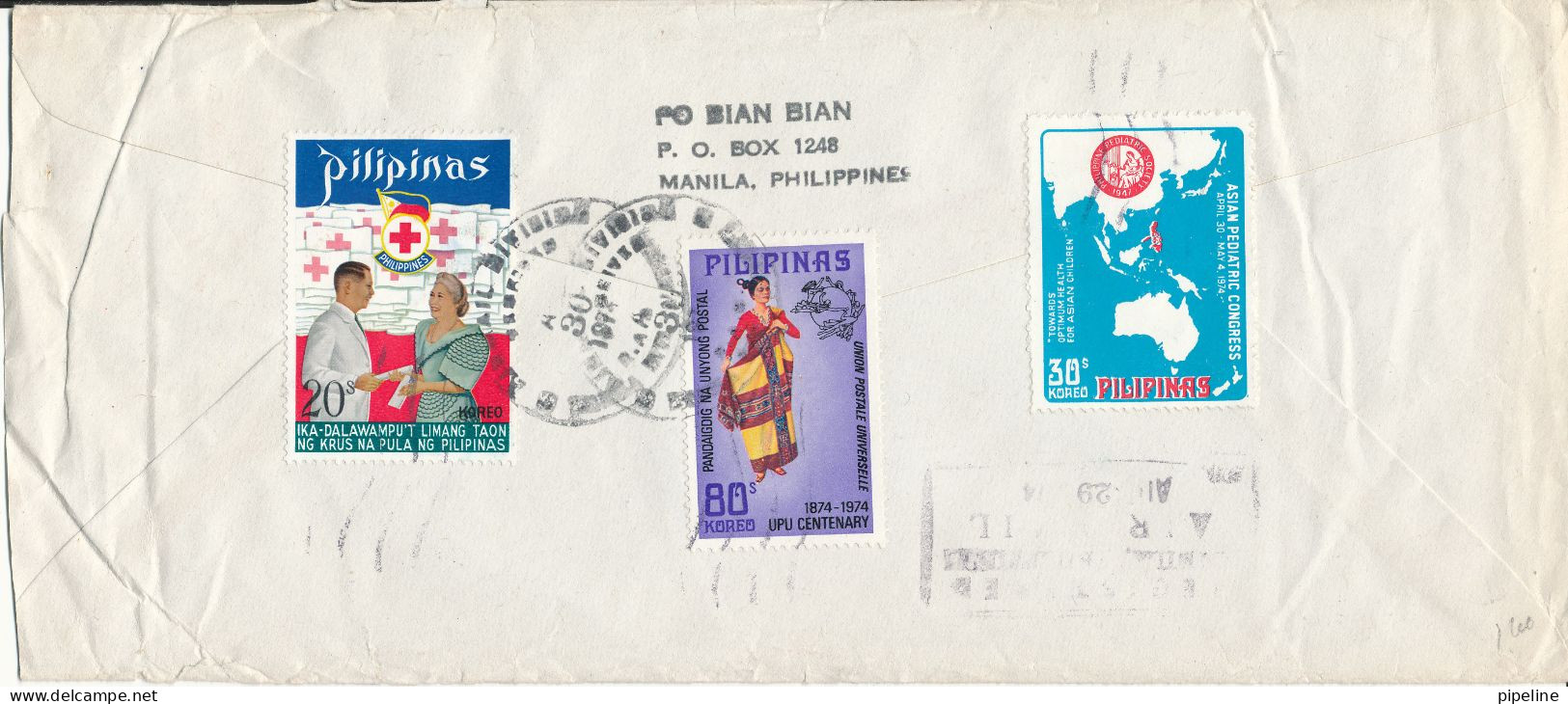 Philippines Registered Cover Sent Air Mail To Japan 29-3-1972 With More Topic Stamps Incl MAP, RED CROSS And UPU - Philippinen