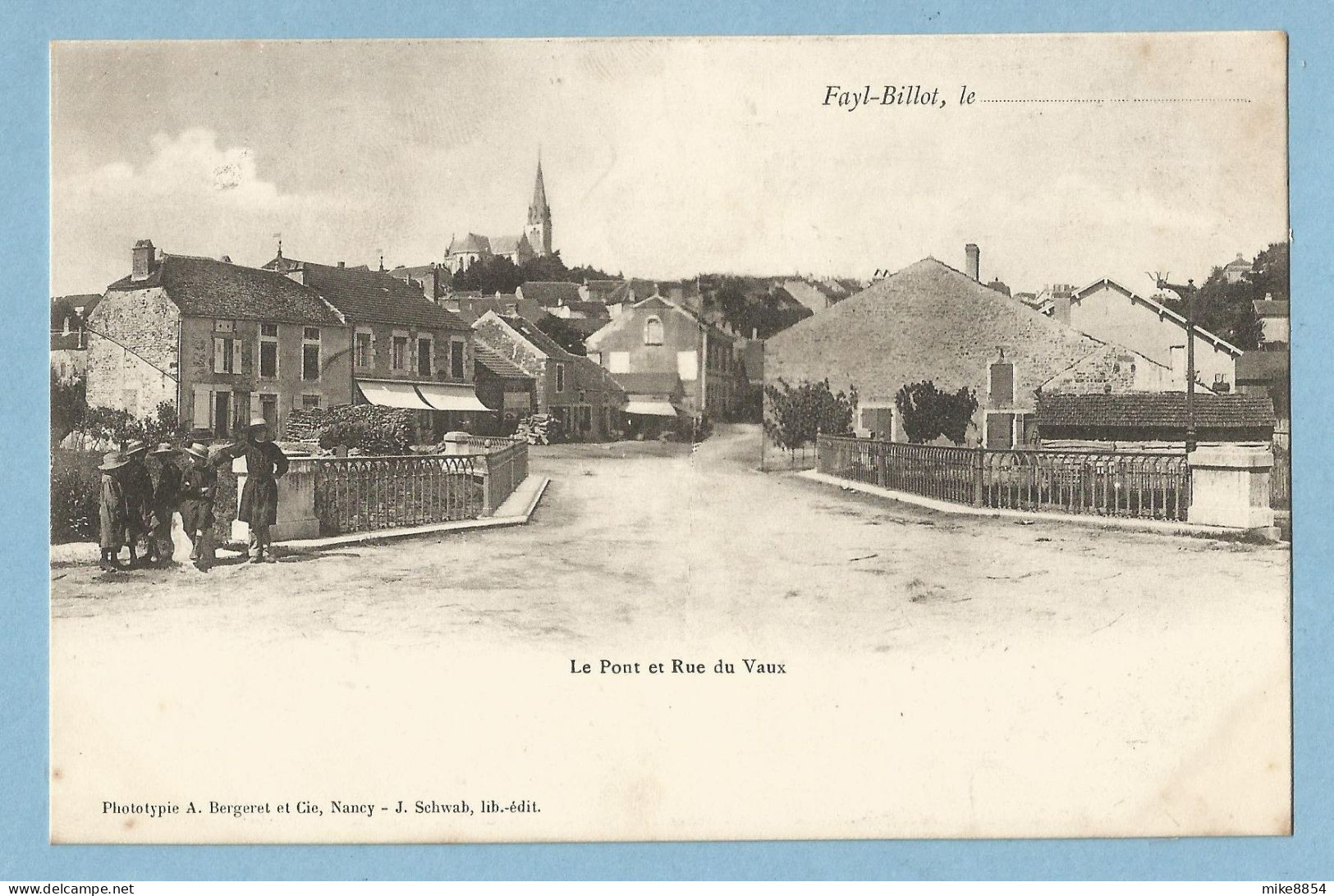 1899  CPA  FAYL-BILLOT  (Haute-Marne)  Le Pont Et Rue Du Vaux  -  Enfants  +++++++ - Fayl-Billot