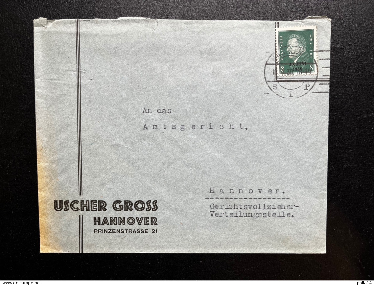 ENVELOPPE ALLEMAGNE / HANNOVER 1930 POUR HANNOVER - Briefe U. Dokumente