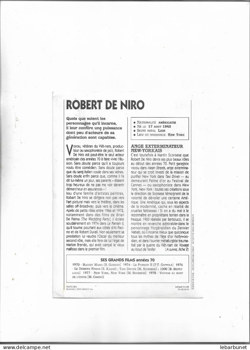 Portrait De Star De Cinéma Robert De Niro - Non Classés