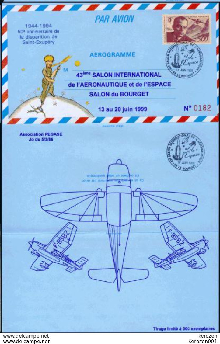 (0183) Aérogramme Salon Du Bourget 1999 17/6/1999 - 1960-.... Used