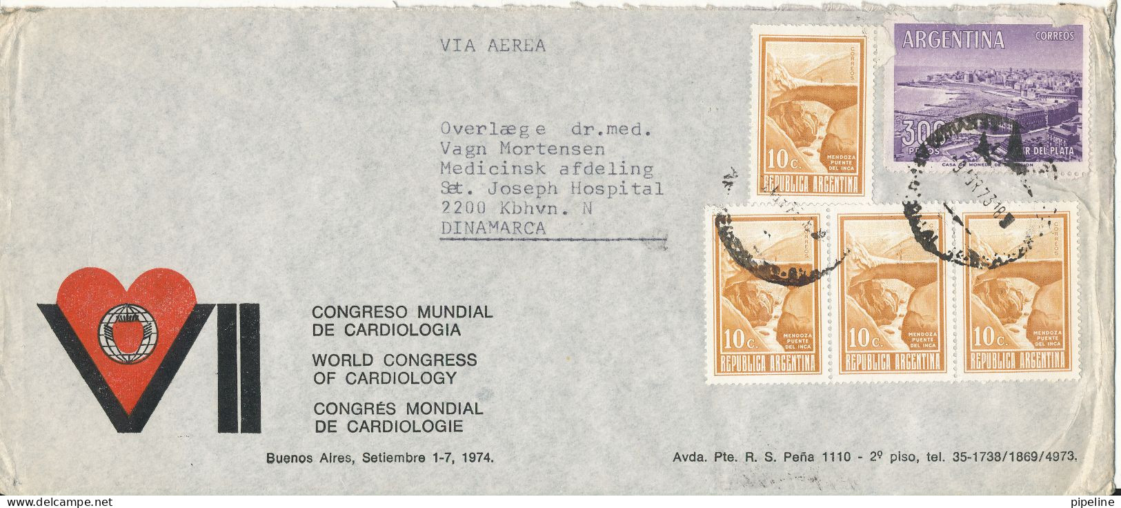 Argentina Air Mail Cover Sent To Denmark 9-4-1973 - Airmail