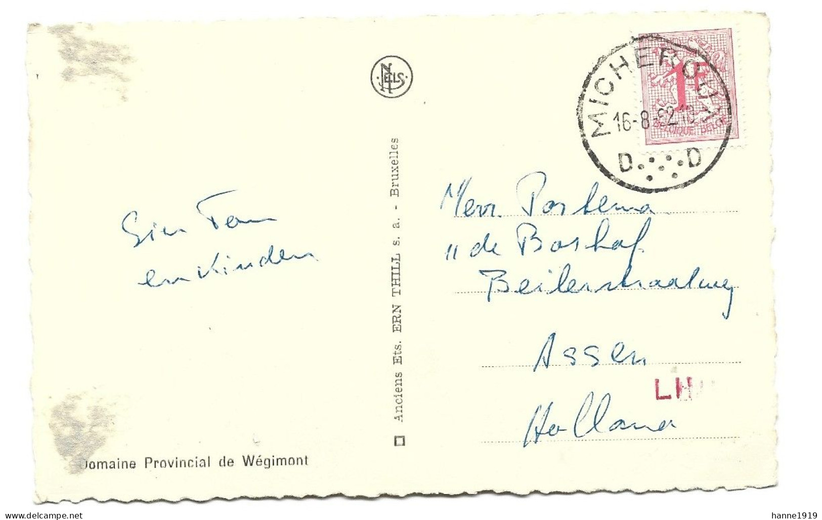 Soumagne Domaine Provincial De Wégimont Cachet 1962 Micheroux Htje - Soumagne