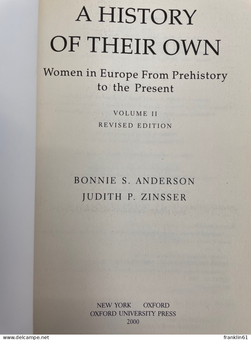 A History Of Their Own: Women In Europe From Prehistory To The Present Volume I U.II. - 4. 1789-1914