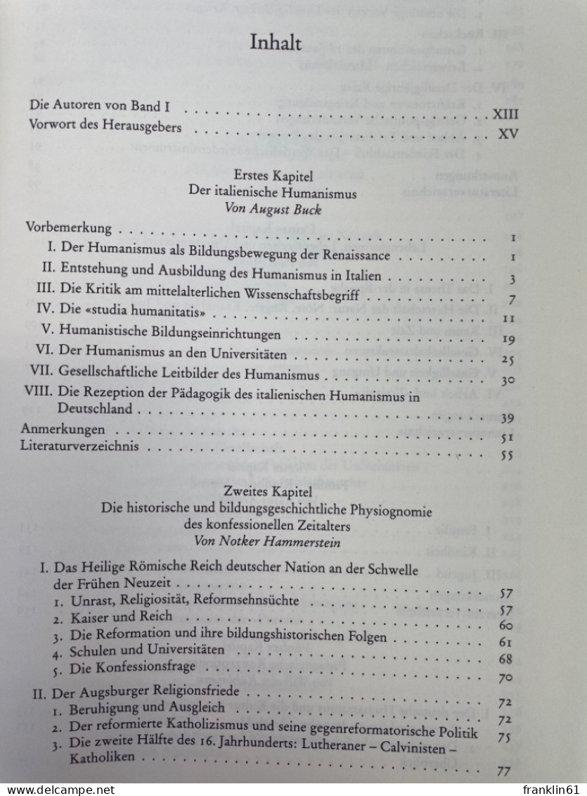 Handbuch Der Deutschen Bildungsgeschichte; Band 1., 15. - 17. Jahrhundert : Von Der Renaissance Und Der Reform - 4. 1789-1914