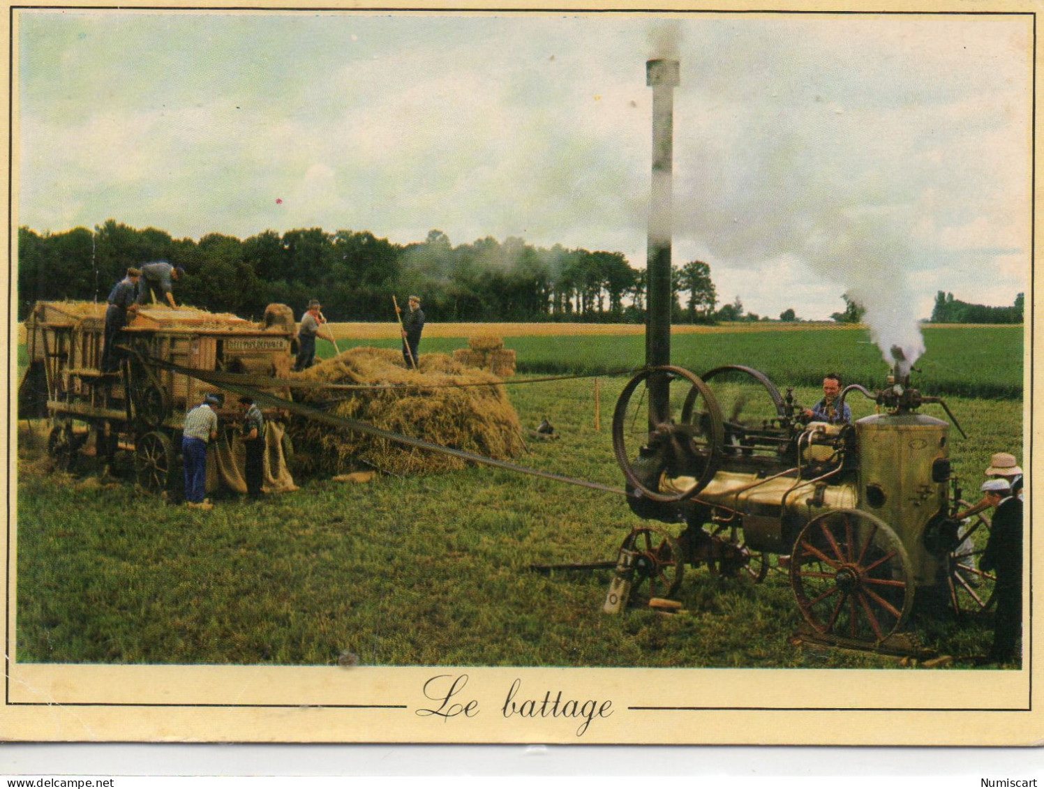 Agricole Agriculture Animée Le Battage Moisson Métiers Ferme Culture Paysans Paille Batteuse - Cultivation