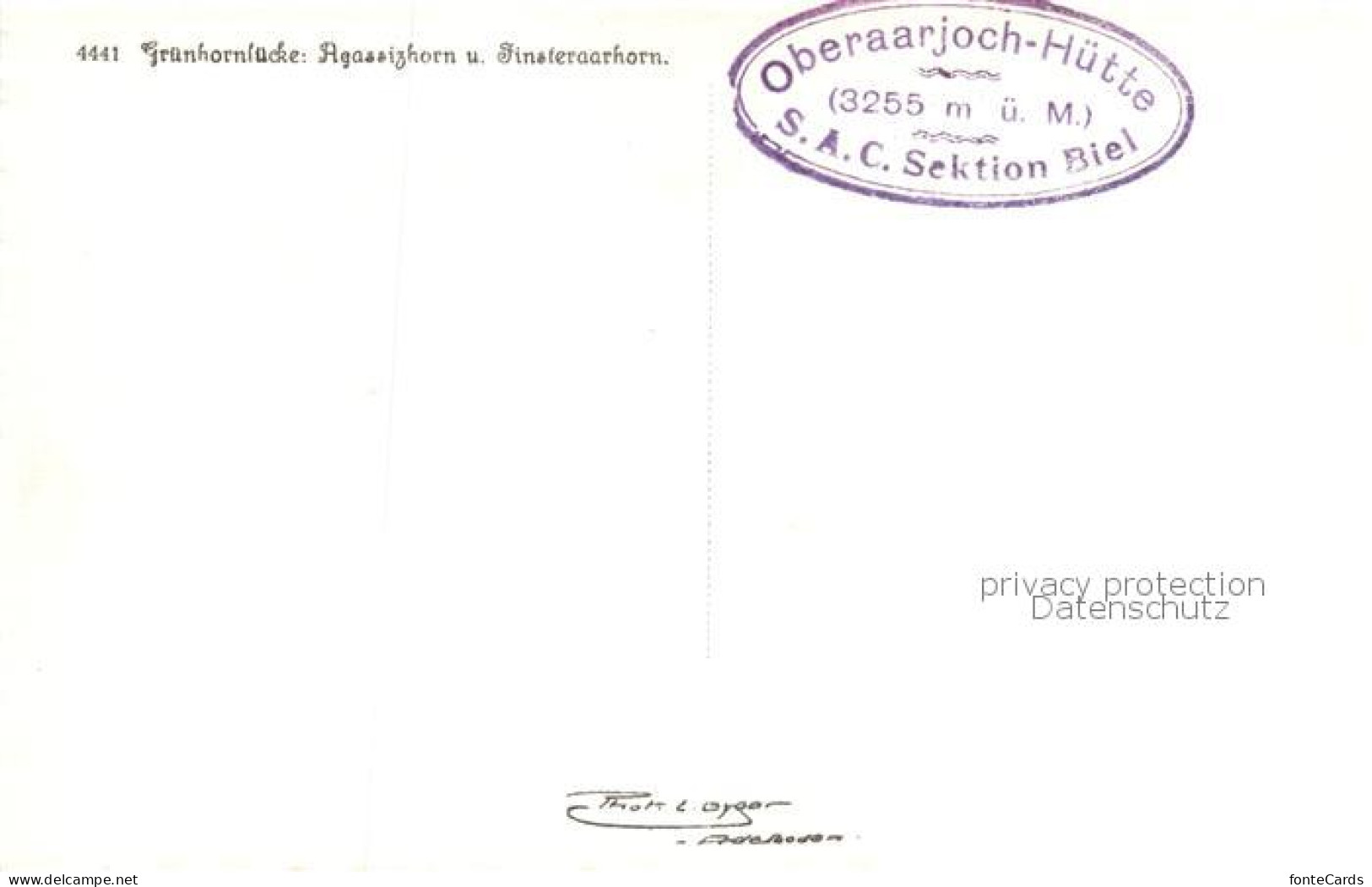 13826973 Gruenhorn GL Gruenhornluecke Agassizhorn Und Finsteraarhorn Gruenhorn G - Sonstige & Ohne Zuordnung