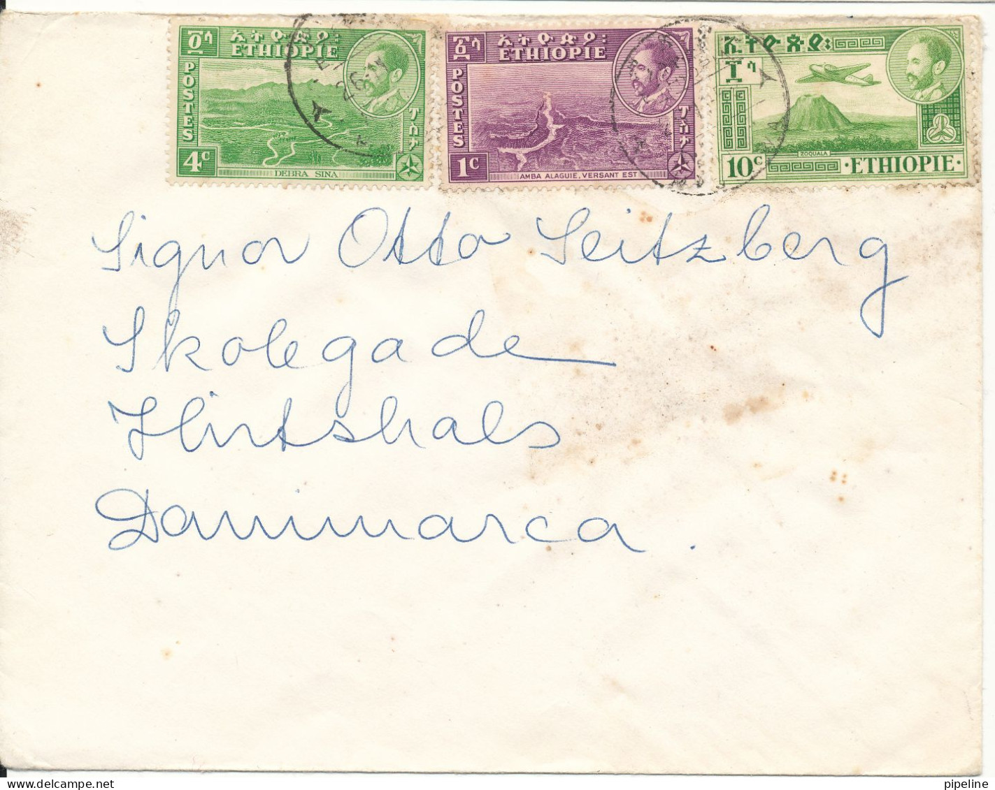 Ethiopia Cover Sent To Denmark 26-11-1959 ?? (brown Stains On The Cover) - Ethiopie