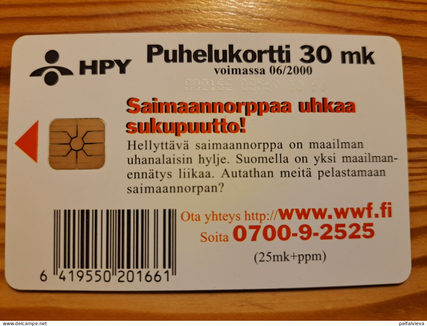 Phonecard Finland, HPY - WWF, Seal - Finlande