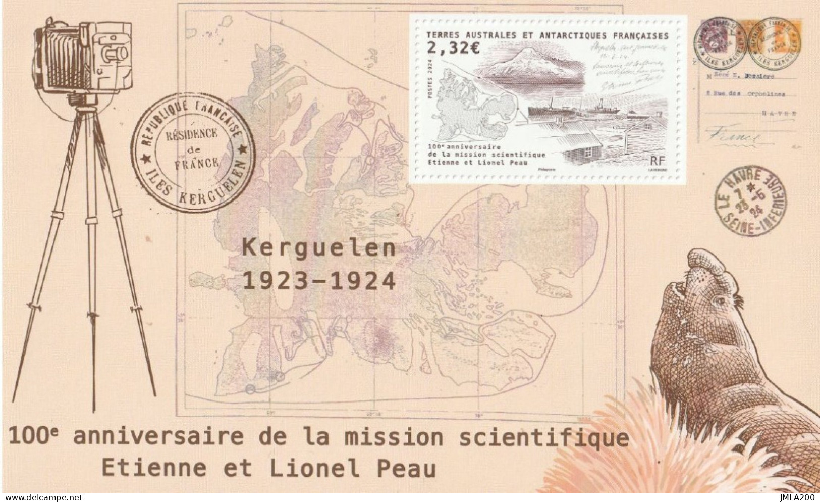 SAINT PIERRE ET MIQUELON 2023 BLOC 100 éme Anniversaire De La Mission Scientifique E. Et L. PEAU. - Blocks & Sheetlets