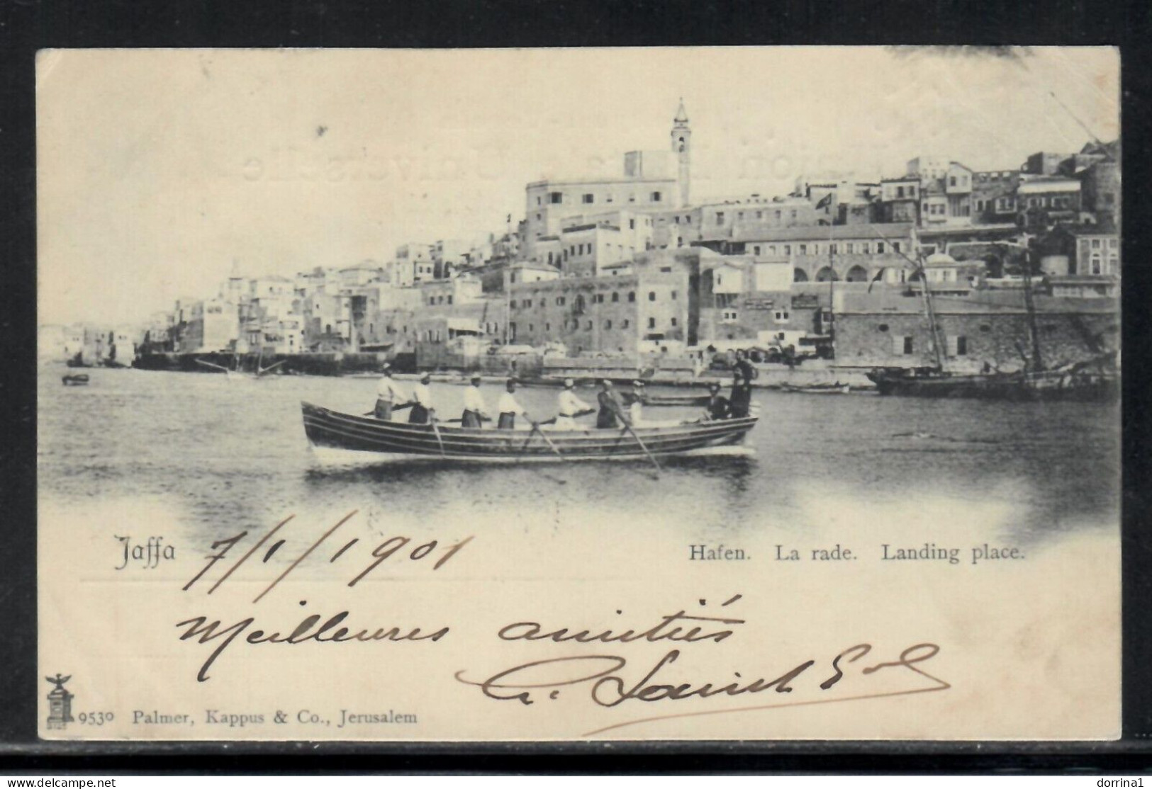 JAFFA POSTA SHUBESI - Ottoman Turkey Post In Palestine Postcard 1901 - Palestine