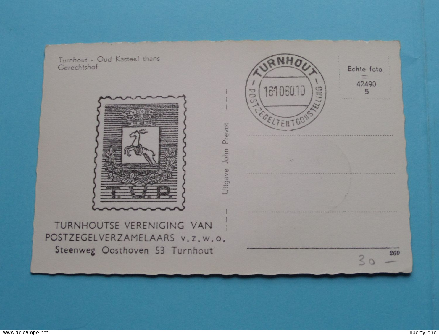 Oud Kasteel Thans Gerechtshof / Turnhoutse Vereniging Van Postzegelverzamelaars ( Edit. J Prevot ) Anno 1960 ! - Turnhout