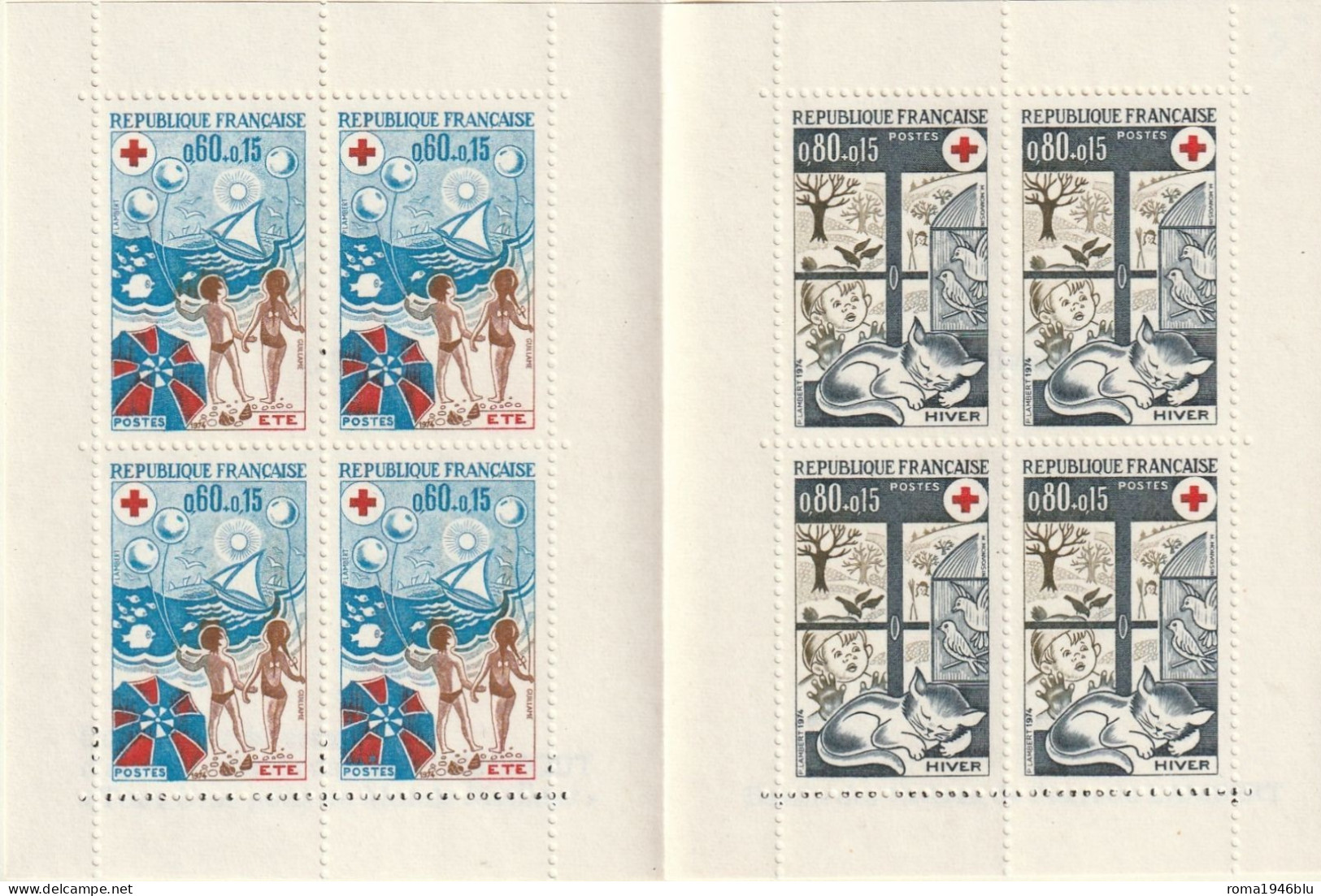 FRANCIA 1974 LIBRETTO PRO CROCE ROSSA ** MNH - Cruz Roja