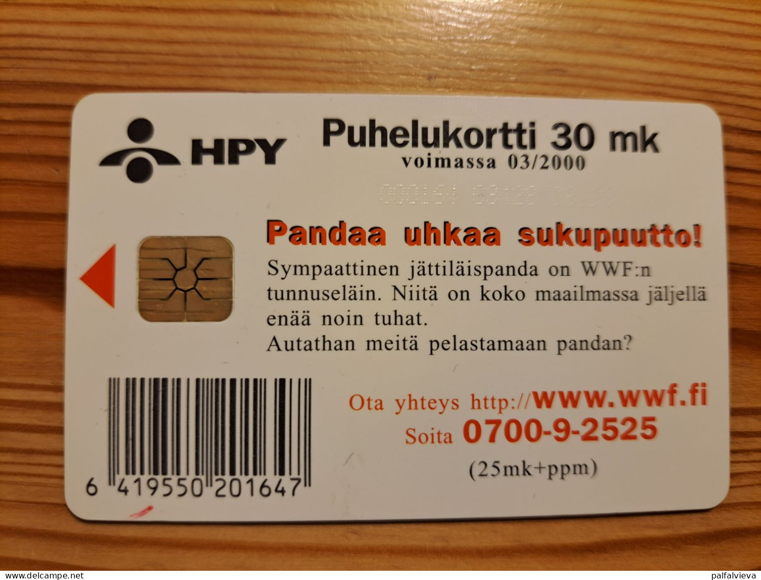 Phonecard Finland, HPY - WWF, Panda - Finlande