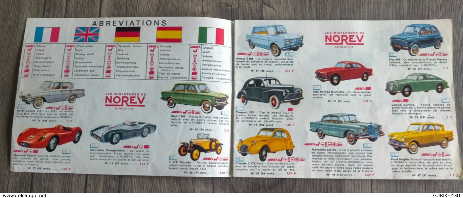 Catalogue NOREV 1963 PEUGEOT 203 404CITROEN 2CV DS 19 Ami 6 Commerciale RENAULT R4 4L Estafette Forgon - Andere & Zonder Classificatie