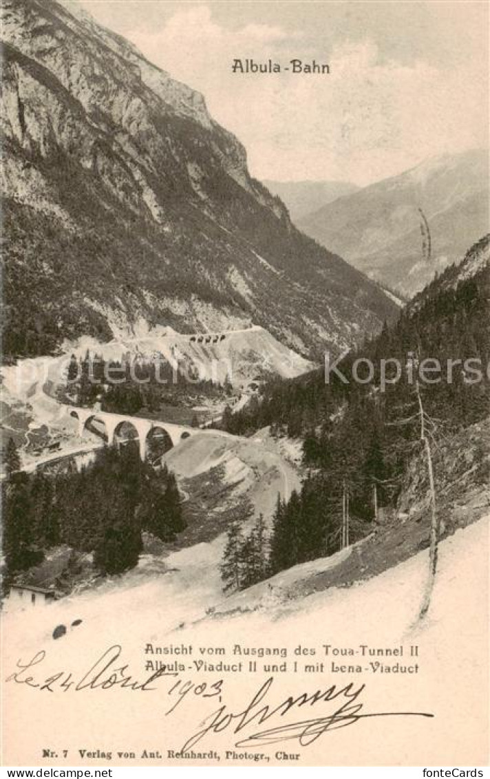 13824660 Albulabahn GR Blick Vom Ausgang Des Toua Tunnel II  - Autres & Non Classés