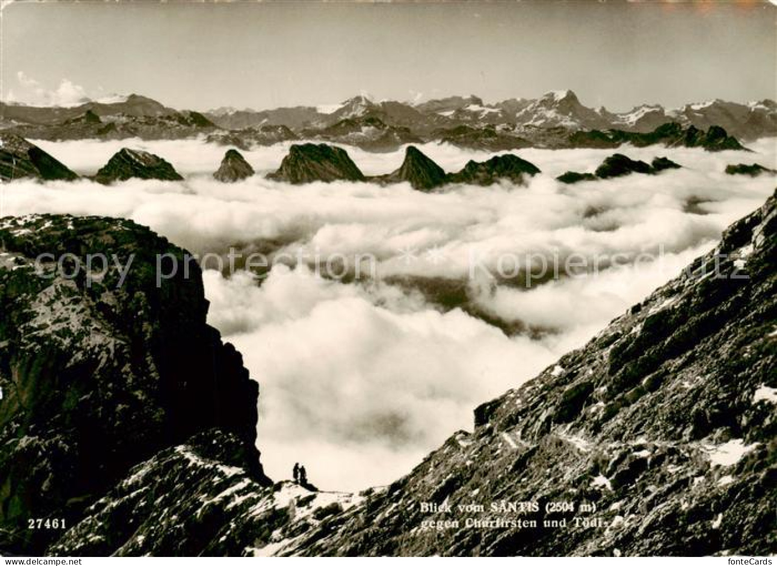 13824000 Saentis 2504m AR Blick Auf Churfirsten Und Toedi  - Autres & Non Classés