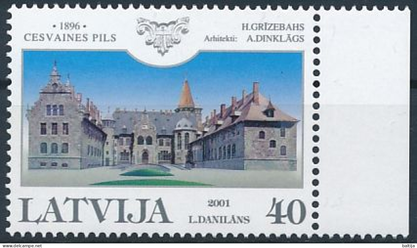 Mi 555 A ** MNH / Cesvaine Palace, Architecture - Lettonie