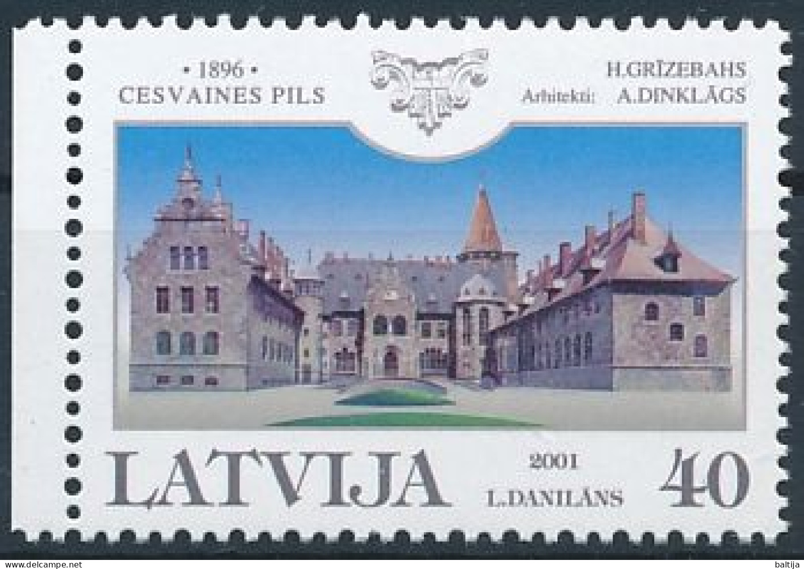 Mi 555 C ** MNH / Cesvaine Palace, Architecture - Lettonia