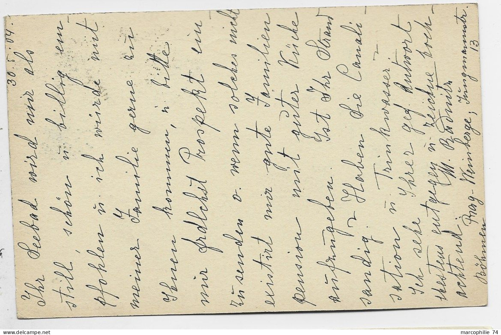 AUSTRIA ENTIER 5 HELLER POST KARTE +5H KONIG WEINBERGE 1904 TO BELGIQUE - Brieven En Documenten