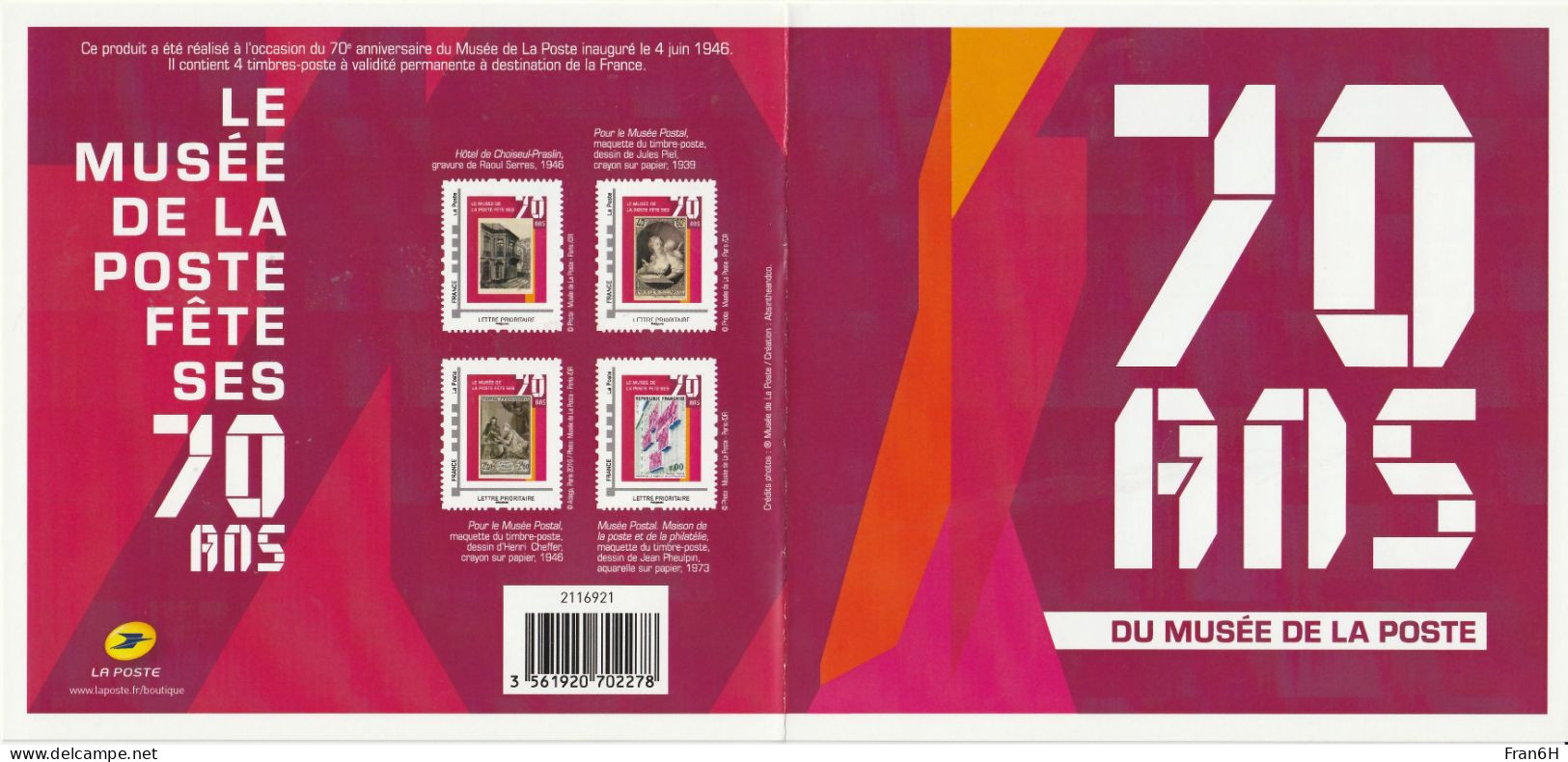 Collector 2016 - 70 Ans Musée De La Poste - Autoadhesif - Autocollant - - Collectors