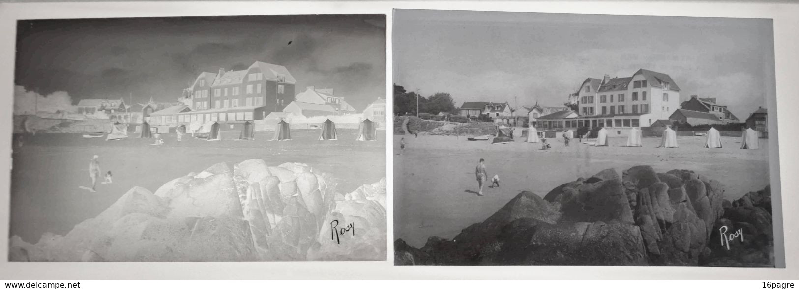 LOT DE QUATRE PLAQUES DE VERRE, SAINT-MARC-SUR-MER, SAINT-NAZAIRE, HÔTEL DE LA PLAGE, HULOT, RUE PICHON. 1950 - Glass Slides