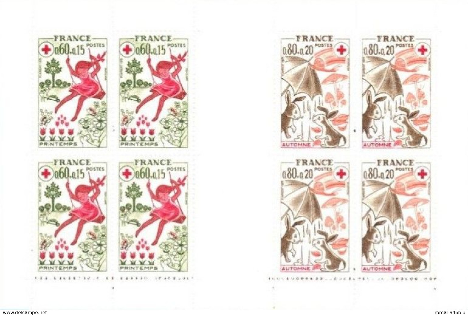 FRANCIA 1975 LIBRETTO PRO CROCE ROSSA ** MNH - Cruz Roja