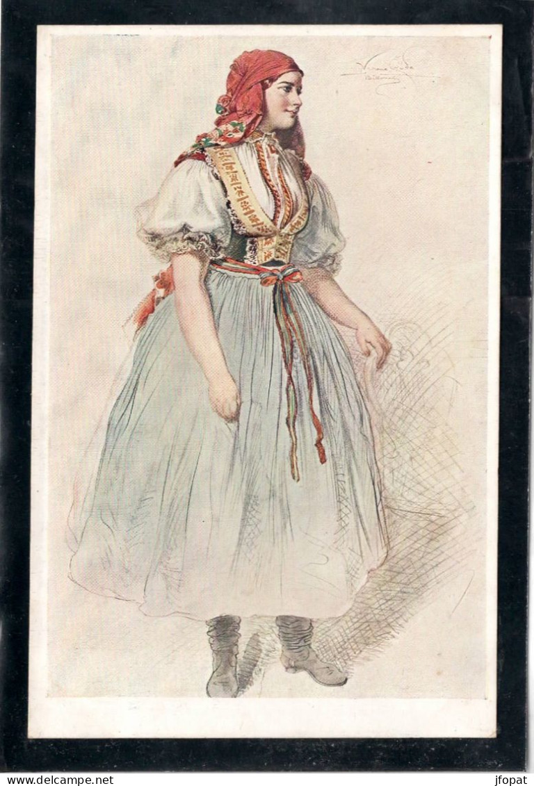 TCHEQUIE -  Jeune Fille De Bilovice Près Uh. Hradiste, Par Jos. Manes (voir Description) - Tschechische Republik