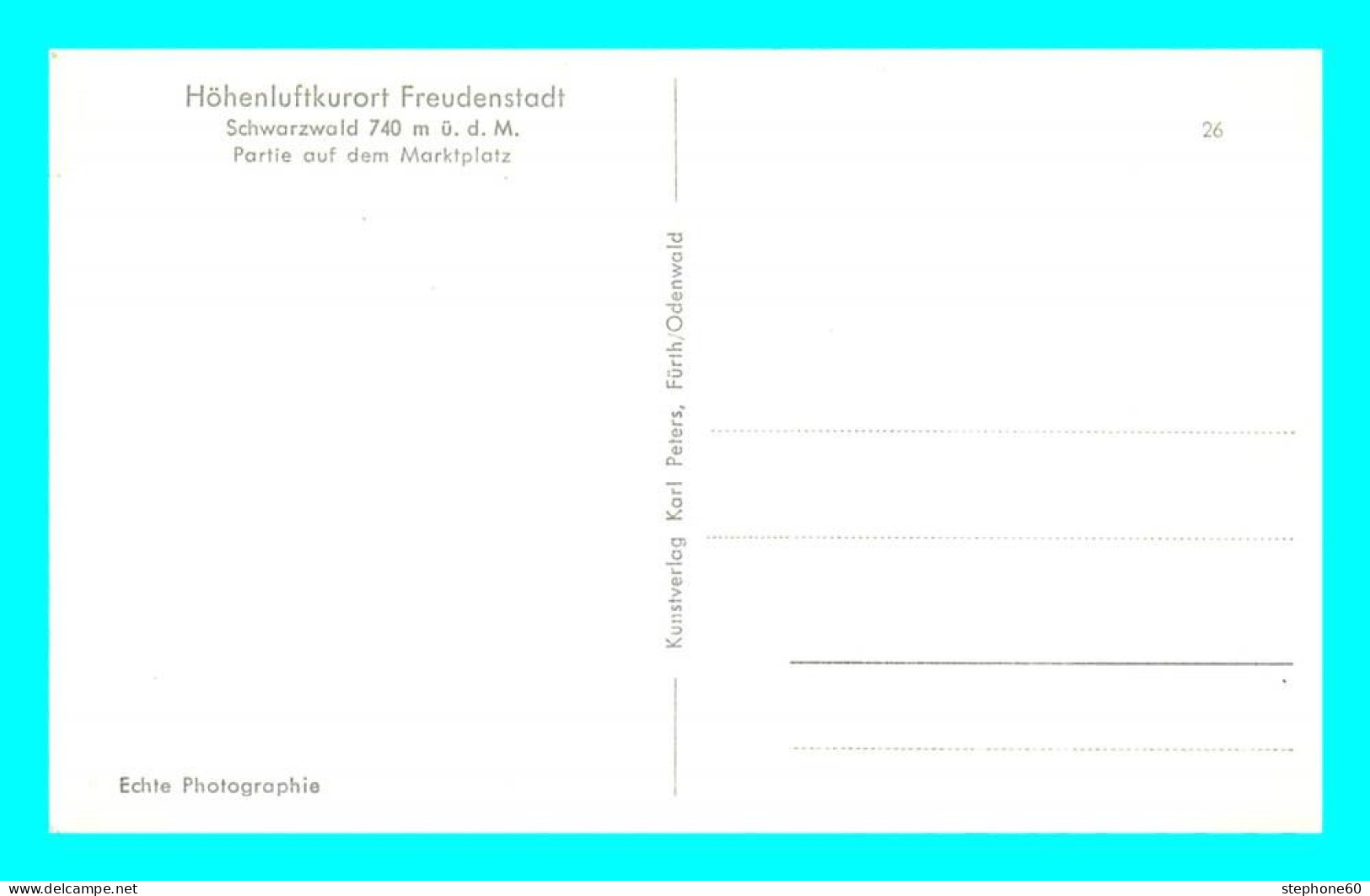 A807 / 329 Hohenluftkurort Freudenstadt Schwarzwald Marktplatz - Freudenstadt