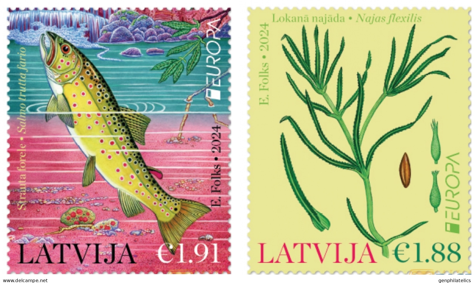 LATVIA 2024 Europa CEPT. Underwater Fauna & Flora - Fine Set MNH - Latvia