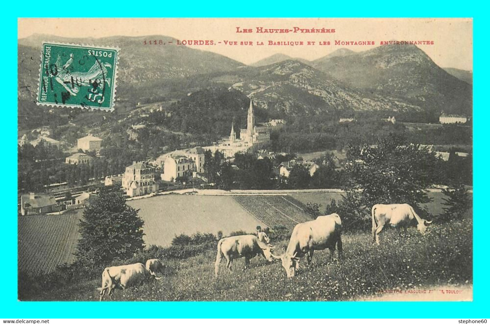 A805 / 217 65 - LOURDES Vue Sur La Basilique ( Vache ) - Lourdes