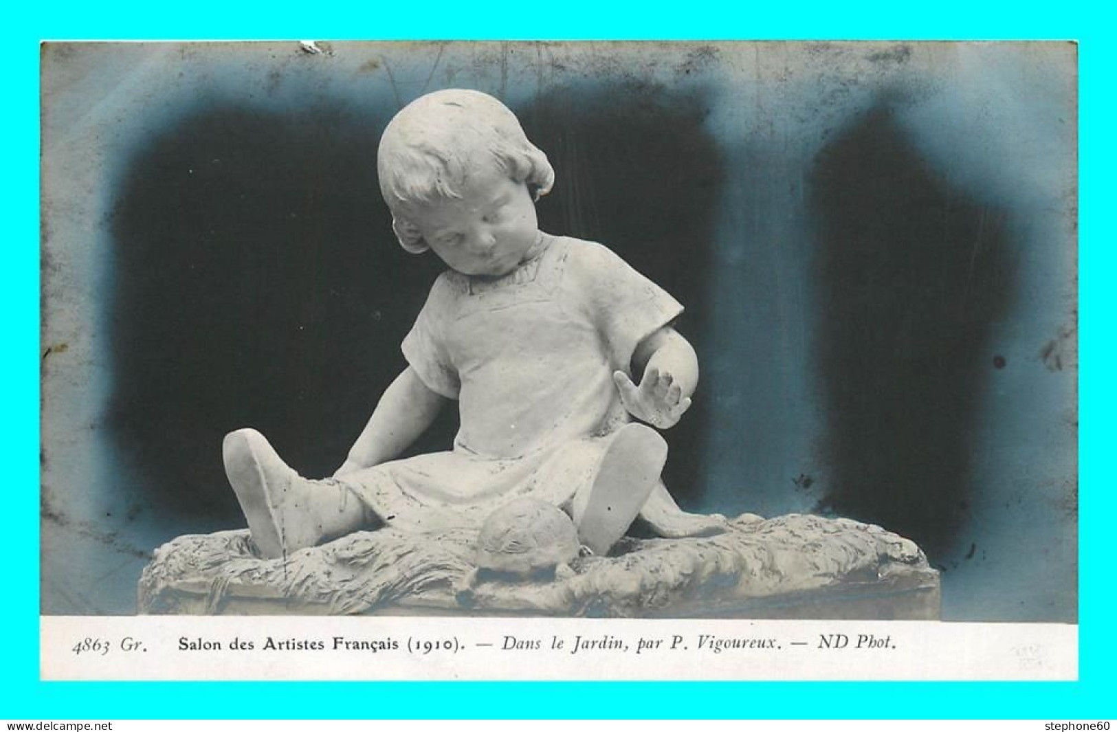 A804 / 143 Salon Des Artistes Francais 1910 Dans Le Jardin Par P. Vigoureux - Sculptures