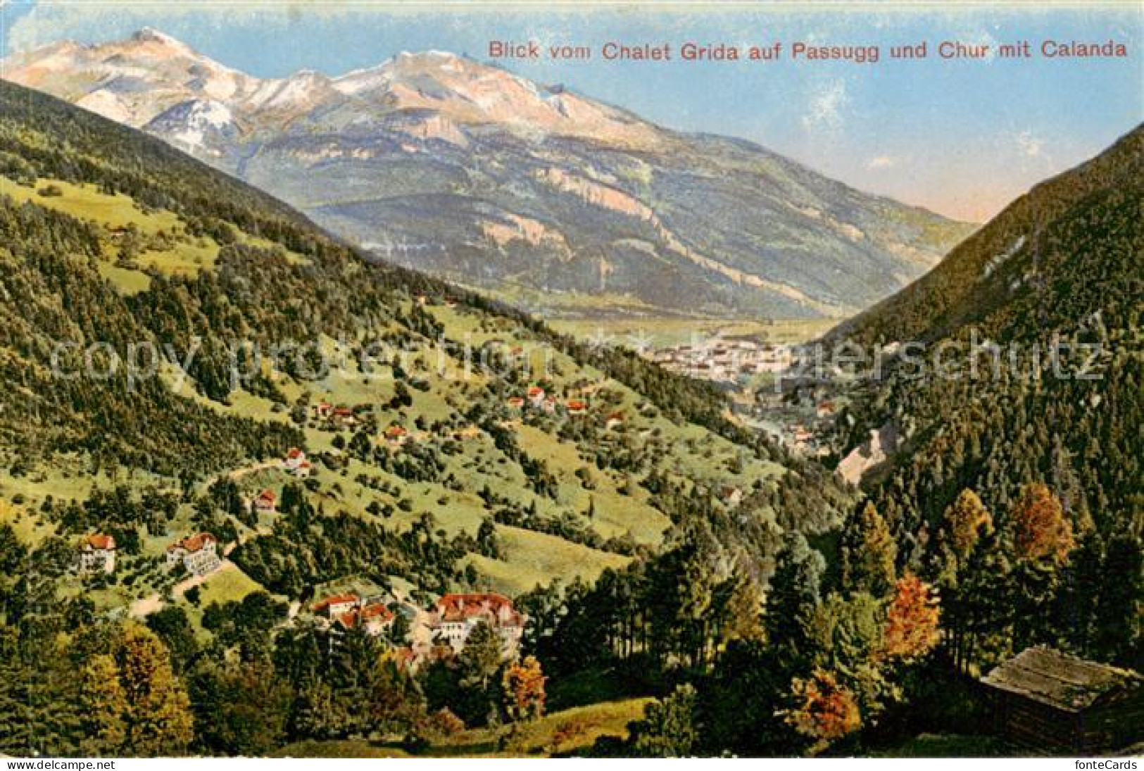 13823461 Passugg GR Und Chur Mit Calanda Blick Vom Chalet Grida  - Autres & Non Classés