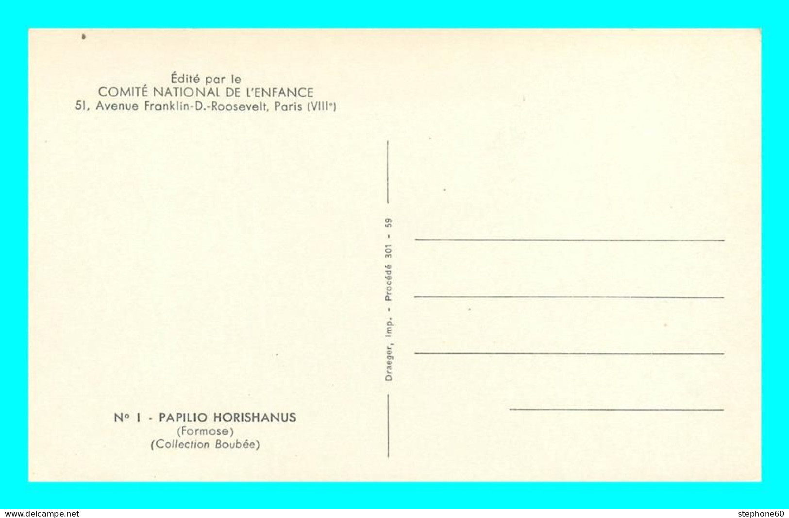 A806 / 489 PAPILLONS PAPILIO HORISHANUS Comité National De L'Enfance - Vlinders